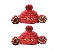 Decoración de palanca de freno de bicicleta hecha a mano, bonitas fundas de sombrero de dibujos animados para manubrio de bicicleta de carretera, adorables accesorios de hilo con cuerdas de fijación