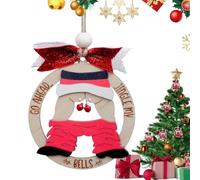 Decoración de Papá Noel travieso: recorte de madera rústica que muestra un divertido humor invernal con una superficie de acabado suave para un navideño versátil | Fiesta Jardín Aula