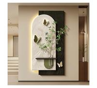 Decoración de pared 3D con luces LED, decoración de pared grande moderna de arenisca para sala de estar y dormitorio, escultura de pared texturizada con mariposa, arte de pared contemporáneo para entr