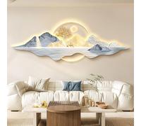 Decoración de Pared 3D con Luces LED, Escultura de Pared 3D, decoración de Pared Moderna con Paisaje Chino para el hogar, Entrada, Estudio (A, 39.4 x 13.8 Pulgadas)