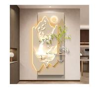 Decoración de pared 3D con luces LED - Escultura de pared moderna con efecto luminoso - Gran obra de arte texturizada en 3D para sala de estar, dormitorio y recibidor (Marrón-c, 140 x 70 cm / 55,1 x