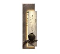 Decoración de pared 3D con luces LED, escultura de pared moderna con textura de arenisca para sala de estar y dormitorio, decoración de pared para pasillo de entrada con control remoto y vegetación ar