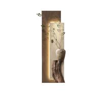 Decoración de pared 3D con luces LED, escultura de pared moderna con textura de arenisca para sala de estar y dormitorio, decoración de pared para pasillo de entrada con control remoto y vegetación ar