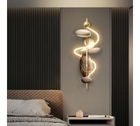 Decoración de pared 3D con luces LED, gran decoración de pared 3D, arte de pared moderno, luz mural oriental tradicional, arte de pared iluminado para dormitorio y sala de estar (120 x 50 cm)