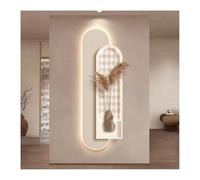Decoración de pared 3D con luces LED, moderno paisaje de montaña en porcelana de cristal, esculturas de pared grandes iluminadas con enchufe para sala de estar, dormitorio, entrada (blanco roto, 100x3