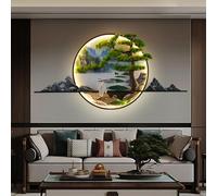 Decoración de pared 3D, esculturas de pared, arte colgante con luz LED, lámpara de pared de arte chino, aplique mural para decoración del hogar, sala de estar, estudio y dormitorio (23,62 * 47,24 pulg