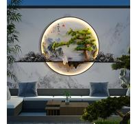 Decoración de pared 3D, esculturas de pared, arte colgante con luz LED, lámpara de pared de arte chino, aplique mural para decoración del hogar, sala de estar, estudio y dormitorio (23,62 * 47,24 pulg