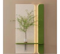 Decoración de pared 3D Vision con luz LED, pintura creativa en piedra arenisca, escultura de pared con jarrón y planta artificial, para salas de estar y pasillos (blanco 3 60*105cm/23.6*41.3