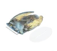 Decoración de pared acrílica con alas de ángel para protección de fe, adorno religioso bohemio gris, 20 x 17 cm