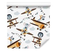 Decoración de Pared, Animales de cuento de hadas en aviones, 50 x 1000 cm
