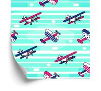Decoración de Pared, Aviones de cuento de hadas delante, 50 x 1000 cm