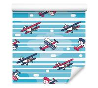 Decoración de Pared, Aviones de cuento de hadas delante, 50 x 1000 cm