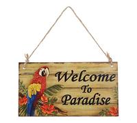 Decoración De Pared Bienvenido Al Paraíso Piscina Cartel De Bienvenida De La Puerta De Entrada Cartel Colgante De Pared para Fiesta Tablero Colgante Banquete De Madera Exterior