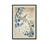 Decoración de pared botánica vintage, impresiones artísticas japonesas de flores y pájaros, pósteres florales de naturaleza, imágenes estéticas para decoración del hogar y dormitorio (SKU5,12 x 18