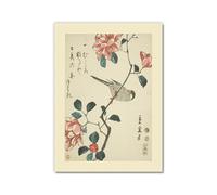Decoración de pared botánica vintage, impresiones artísticas japonesas de flores y pájaros, pósteres florales de naturaleza, imágenes estéticas para decoración del hogar y dormitorio (SKU3,16 x 20