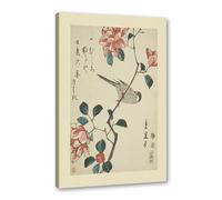 Decoración de pared botánica vintage, impresiones artísticas japonesas de flores y pájaros, pósteres florales de naturaleza, imágenes estéticas para decoración del hogar y dormitorio (SKU3,12 x 18