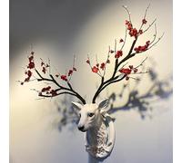 Decoración de pared con cabeza de animal, cabeza de ciervo falsa más grande, decoración de pared rústica, astas de ciervo, decoración de pared de arte moderno, cabeza de animal de taxidermia falsa(Ros