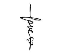 Decoración de pared con cruces, letreros de amor para el hogar, decoración de pared de cruz de metal, decoraciones de pared colgantes espirituales, 7.2 x 15.6 pulgadas, color negro