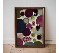 Decoración de pared con estampado abstracto de cata de vinos: arte abstracto de copas de vino burdeos y azul marino, decoración moderna para carrito de bar o comedor (70x100cm/marco interno).