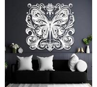 Decoración de Pared con Forma de Mariposa Blanca en Metal, Arte de Pared Vintage para Patio Exterior, decoración de Pared para el hogar, Escultura Moderna de Arte de Mariposa en Forma de per