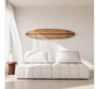 Decoración de pared con forma de tabla de surf de madera de mango, 38 x 180 cm.