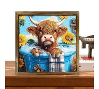 Decoración de pared con - Impresión en papel de madera enmarcado, decoración para la granja, ilustración de animales rústicos, expositor de pared para oficina en casa | para salón