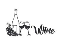 Decoración de Pared con Tema de Vino, decoración Moderna e innovadora, Arte del Hierro Ahuecado, decoración de Pared de Vino de Metal para Sala de Estar, Color Negro