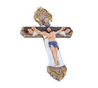 Decoración de pared crucifijo de Jesús, decoración de pared cristiana para el hogar, arte de pared Símbolo religioso Cruz mural - Decoración de pared de jesús de resina con gancho, detalles para bapt