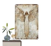Decoración de pared de ángel, letrero rústico de granja, decoración de ángel para el hogar, para dormitorio, sala de estar, cocina, baño, oficina en casa, entrada