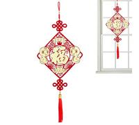 Decoración de pared de Año Nuevo chino, decoración de nudo chino, colgante de bendición de festival de primavera rojo, colgante de personajes Fu para festival de primavera, decoración del hogar