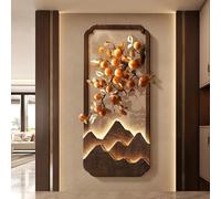 Decoración De Pared De Arenisca Con Luces LED, Gran Tapiz Decorativo Con Diseño De Caqui, Pintura De Arenisca Sin Marco, Aplique De Pared Creativo Para Sala De Estar Oficina(B,40 * 80cm)