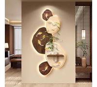 Decoración de pared de arenisca con visión 3D, escultura LED moderna para entrada con jarrón, pintura creativa de arenisca para sala de estar, dormitorio y pasillo(Color E,160cm)