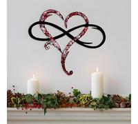 Decoración de pared de corazón infinito, diseño de corazón infinito, decoración de pared de metal, letrero de amor, placas de pared de acero, adornos de dormitorio para decoración del hogar, boda,