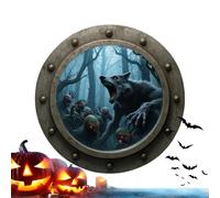 Decoración de pared de de buey fantasma, ventana de fantasmas vintage, decoración de pared marítima de Halloween para baño, dormitorio, dormitorio