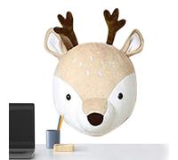 Decoración de pared de estilo nórdico: cabeza de animal de peluche, alce o elefante | Perchero de pared acolchado de algodón PP, decoración creativa para la habitación de los niños, sala de estar
