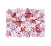 Decoración de pared de flores 3D, panel de pared de flores de seda para telón de fondo de boda A, rosa, blanco y rojo