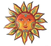Decoración de pared de flores de sol de metal para patio y jardín, hermoso arte de hierro para espacios domésticos