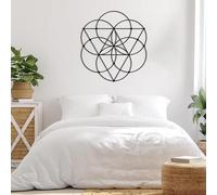 Decoración de pared de geometría sagrada, escultura moderna de metal para sala de estar, dormitorio y pasillo