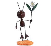 Decoración de pared de jardín de hormigas pequeñas, resistente a la intemperie, hierro con diseño pintado a mano, adorno de insectos al aire libre (I)