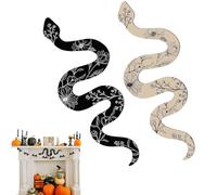 Decoración de pared de la serpiente de Halloween, decoración de serpientes bohemias - Decoración del dormitorio de la serpiente espeluznante de madera | Ornamento de escultura de reptiles negros de br