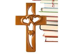 Decoración de pared de madera, acabado marrón cálido, decoración de granja, estatua de Jesús de grano atemporal, decoración de pared para el hogar, sala de estar, dormitorio, casa de campo, interior