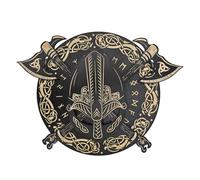 Decoración de pared de madera, decoración de pared de madera vikinga,Tablero decorativo de arte colgante medieval para hombre | medieval estético para sala de estudio, sala de estar, bar, club, aparta