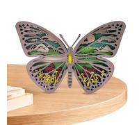 Decoración de pared de madera, escultura de de madera, ornamento de oficina tridimensional con luz, estatuas de animales calados multicapa, arte de pared para granja