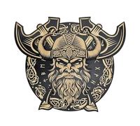 Decoración de pared de madera vikinga, letrero vikingo para decoración de pared | Tablero decorativo de la muestra del arte escandinavo para el hombre | medieval estético para sala de estudio, sala de