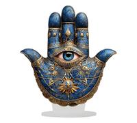 Decoración de Pared de Mal de, Mano Azul 2D, Adorno Espiritual | Escultura Zen para el hogar para meditación con símbolo Protector, Ideal para Dormitorio, Sala de Estar, exhibición Que Paz