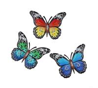 Decoración de pared de mariposa de metal, una manera única de iluminar tus áreas de vida interiores o exteriores (3 piezas)