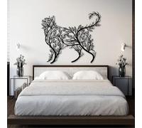 Decoración De Pared De Metal Árbol Decorativo con Forma De Gato Letrero Grande para Sala De Estar Regalo para Amantes De Los Gatos 35" X 31" (90 X 78 Cm) Color Negro.