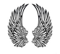 Decoración de pared de metal con alas de ángel con luces para colgar en el hogar, diseño realista de hierro para sala de estar, comedor, 15 x 30 cm