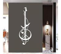 Decoración de Pared de Metal con diseño Minimalista Moderno de Guitarra, Arte, línea Musical, para Estudio de grabación, Sala de Estar (Blanco, 135 x 44 cm)