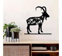 Decoración de Pared de Metal con diseño Minimalista Moderno, Estilo rústico de Cabra y Hierro Forjado con Noche Estrellada, Ideal para familias Que Viven en el Campo, cabañas y ESP